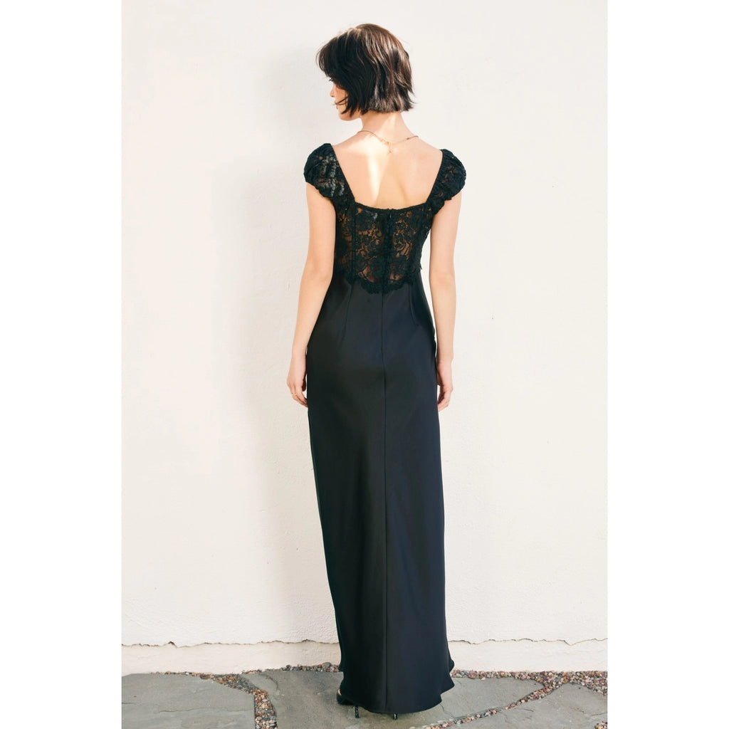 Angela - Black Lace Maxi Dress