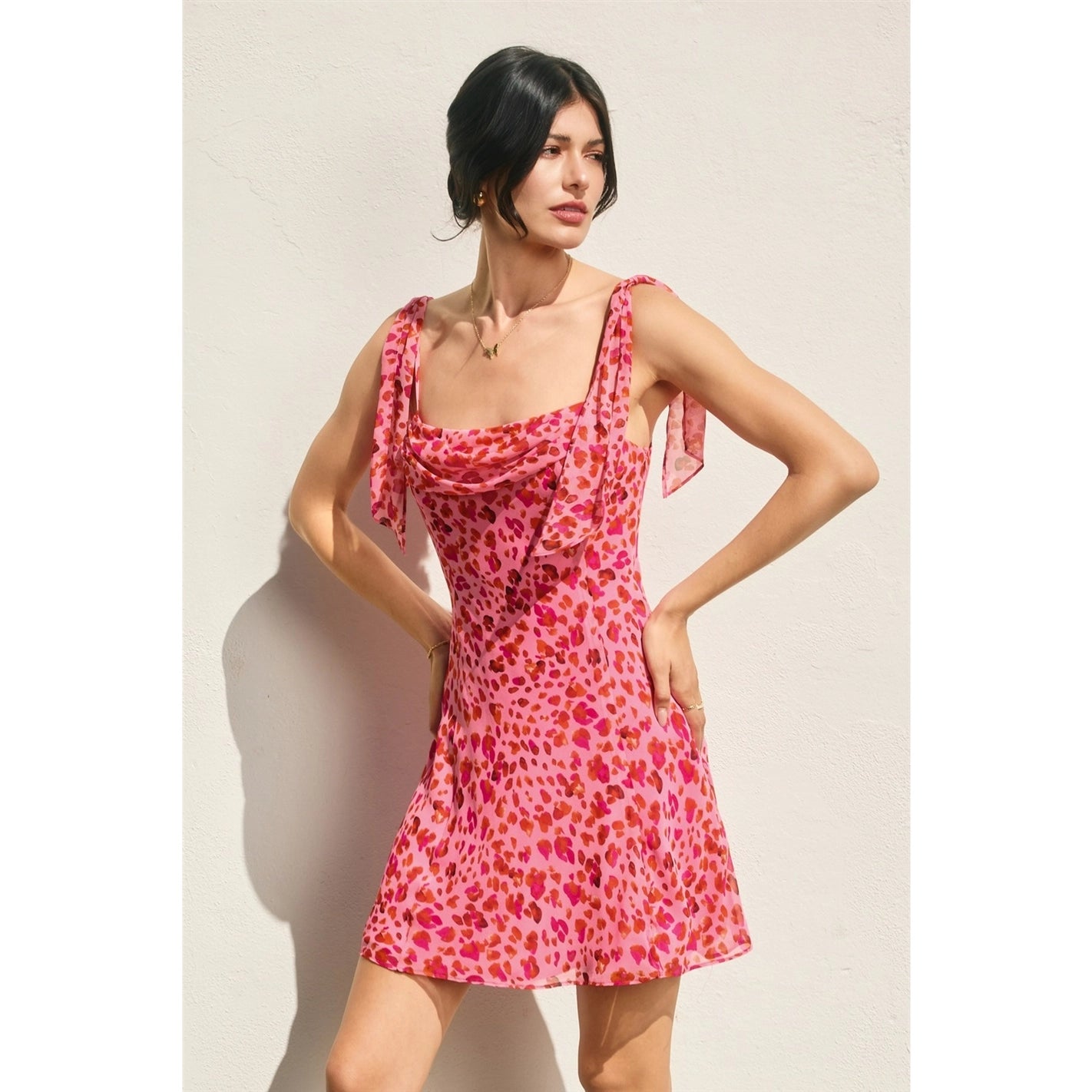 Wild Rose Shoulder Sash Mini Dress