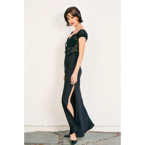 Angela - Black Lace Maxi Dress