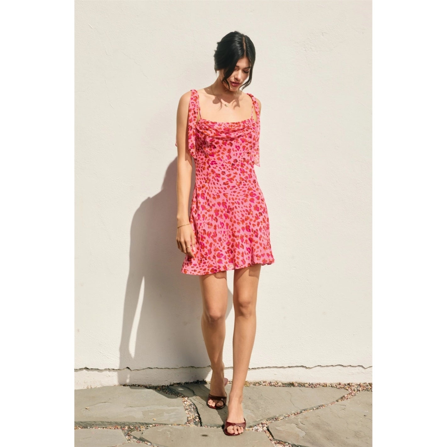 Wild Rose Shoulder Sash Mini Dress