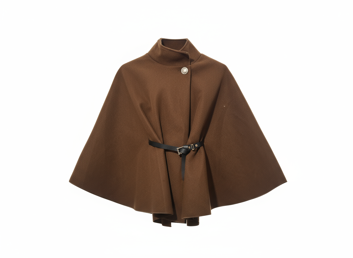 Chocolate Italian Flowing Cape Coat